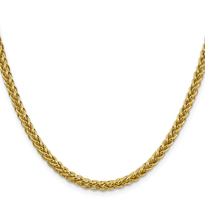 14K Yellow Gold 4.65mm Semi-Solid 3-Wire Wheat Chain 26 Inch