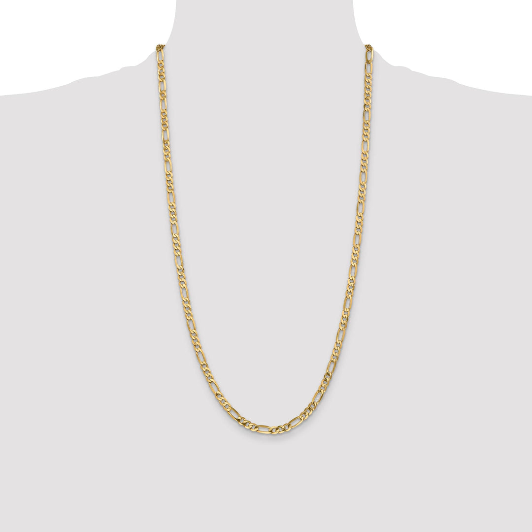 14K Yellow Gold 4.75mm Flat Figaro Chain
