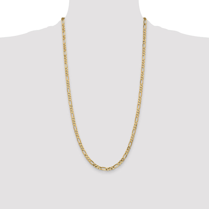 14K Yellow Gold 4.75mm Flat Figaro Chain