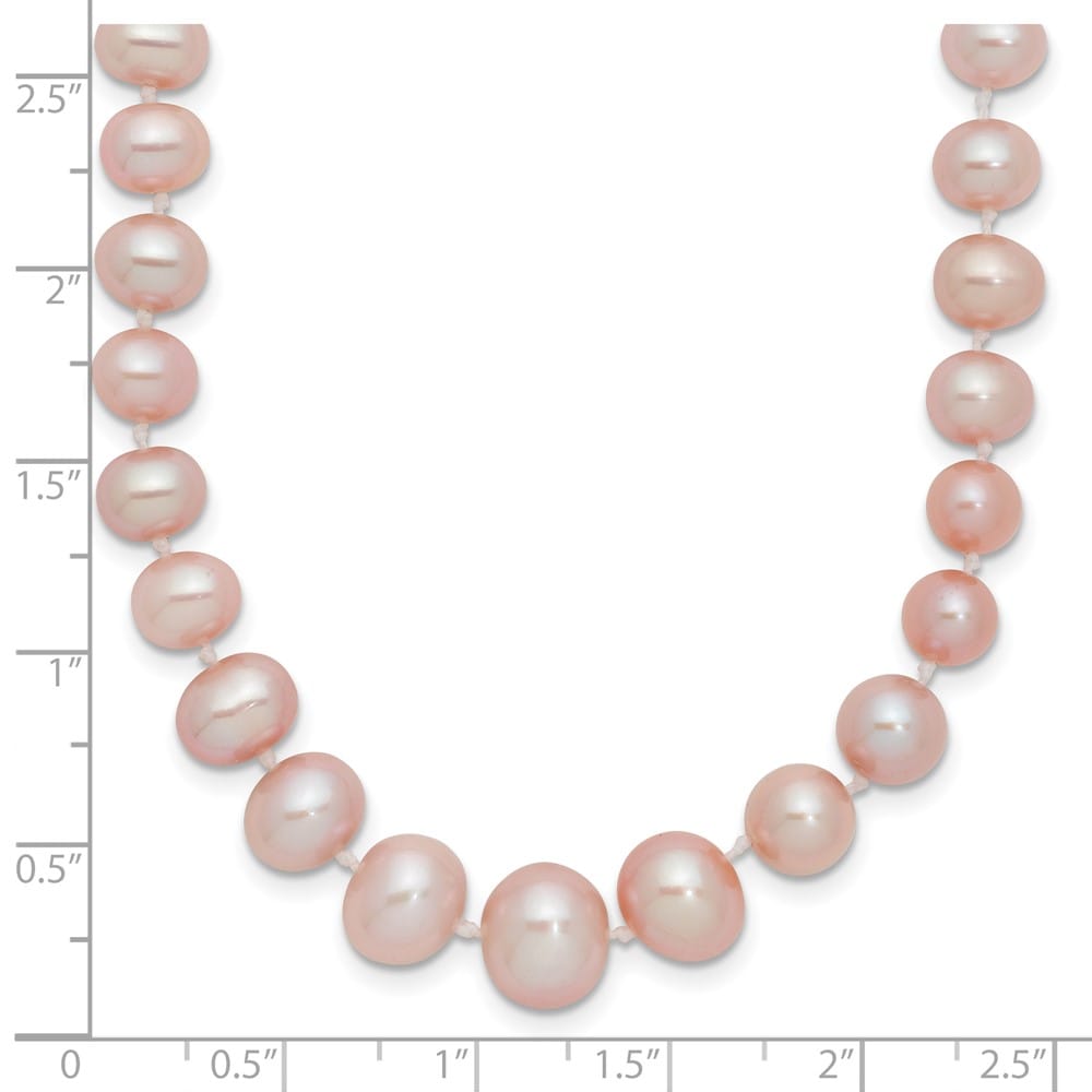 14K Yellow Gold 4-8mm Purple Cultured Pearl Graduated 18 inch Necklace