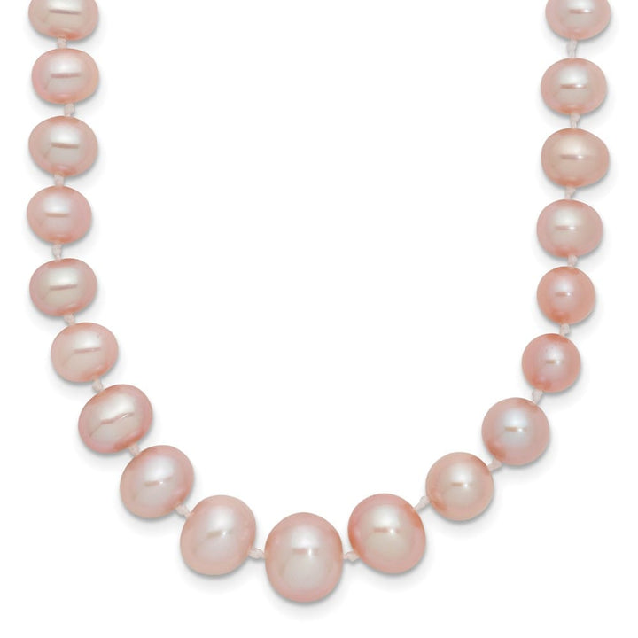 14K Yellow Gold 4-8mm Purple Cultured Pearl Graduated 18 inch Necklace