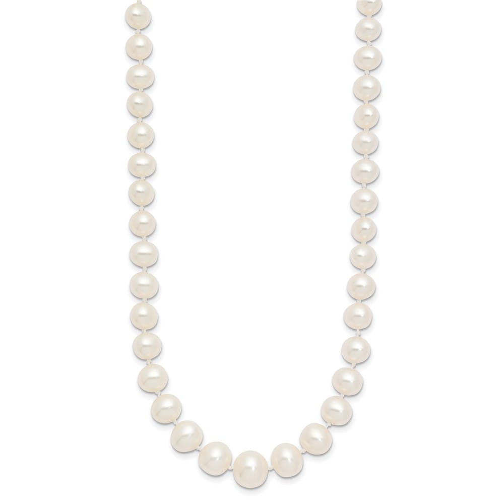 14K Yellow Gold 4-8mm White Cultured Pearl Graduated 18 inch Necklace