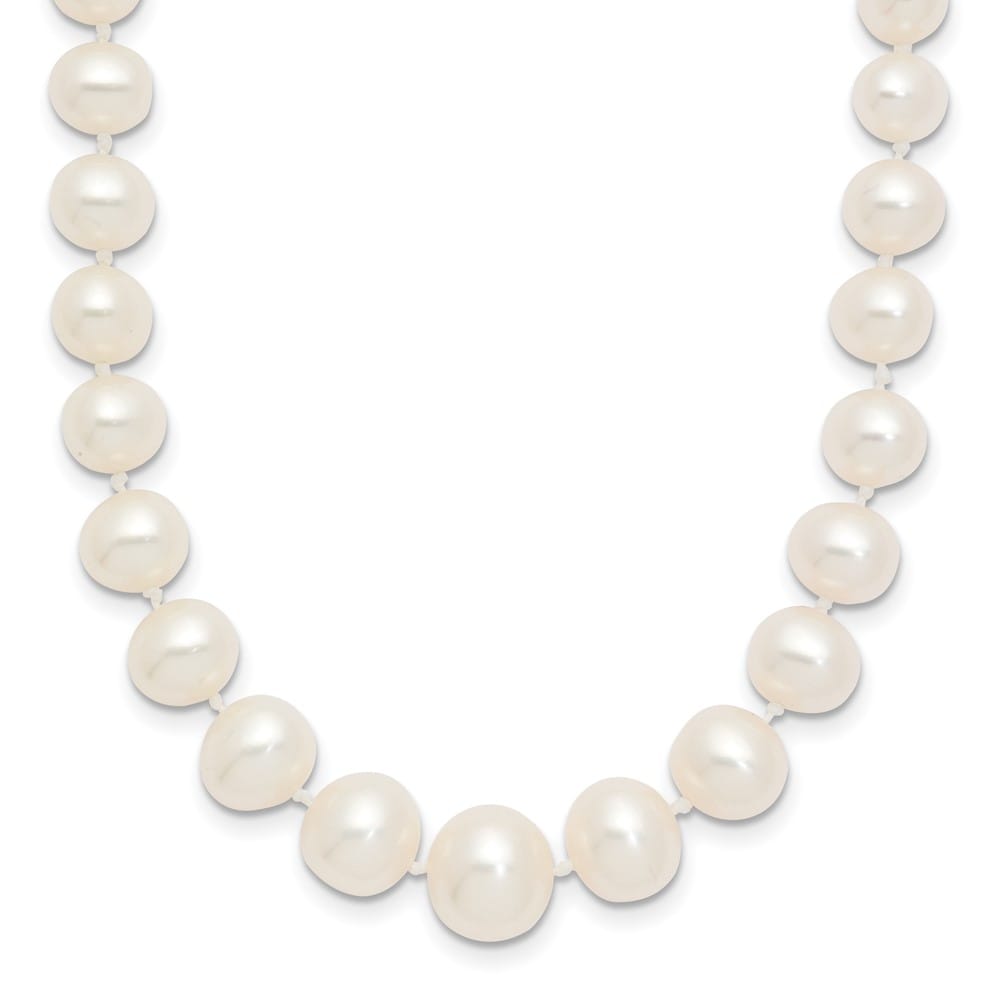 14K Yellow Gold 4-8mm White Cultured Pearl Graduated 18 inch Necklace