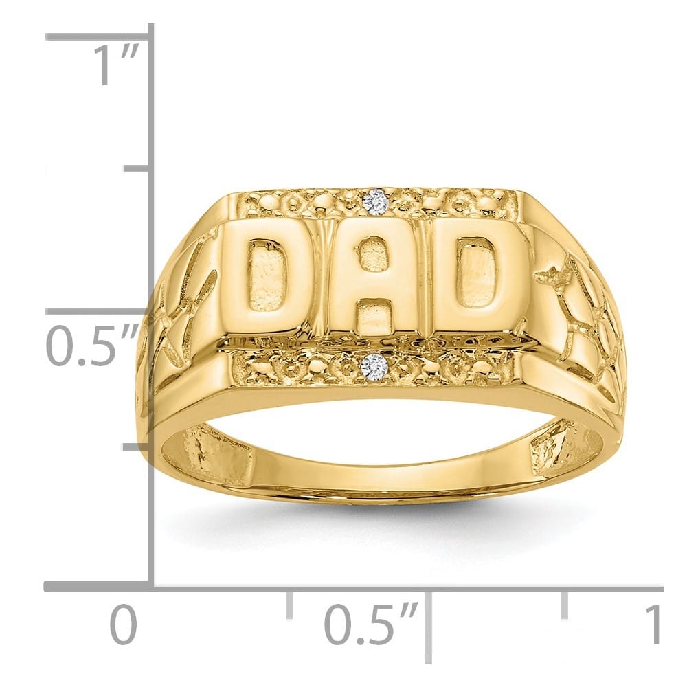 14k Yellow Gold 4.95 g IB Goodman Diamond Dad Men's Ring