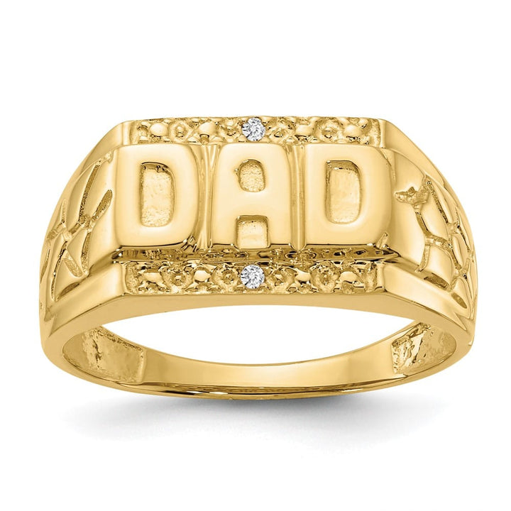 14k Yellow Gold 4.95 g IB Goodman Diamond Dad Men's Ring