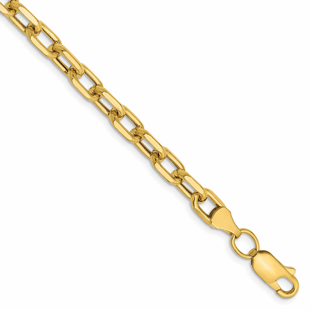 14K Yellow Gold 4.9mm Semi-solid D.C. Open Link Cable Bracelet