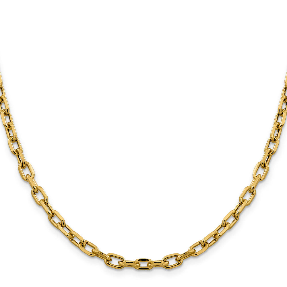 14K Yellow Gold 4.9mm Semi-Solid D.C. Open Link Cable Chain 26 Inch