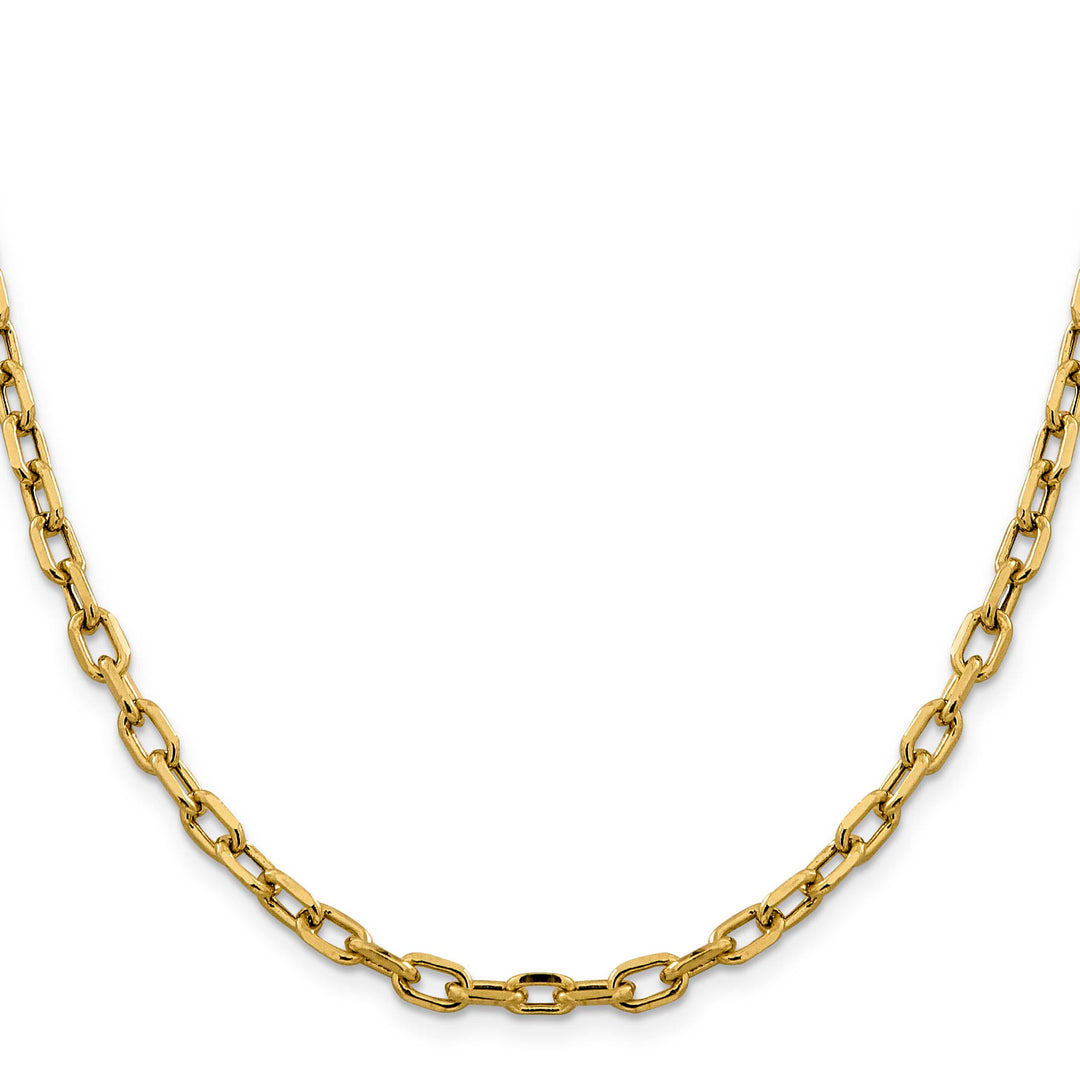 14K Yellow Gold 4.9mm Semi-Solid D.C. Open Link Cable Chain 26 Inch