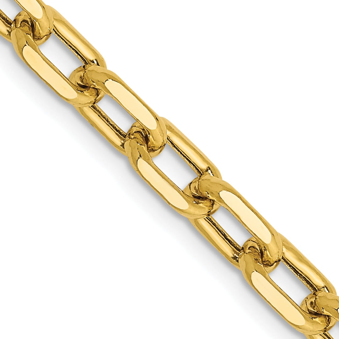 14K Yellow Gold 4.9mm Semi-Solid D.C. Open Link Cable Chain 26 Inch