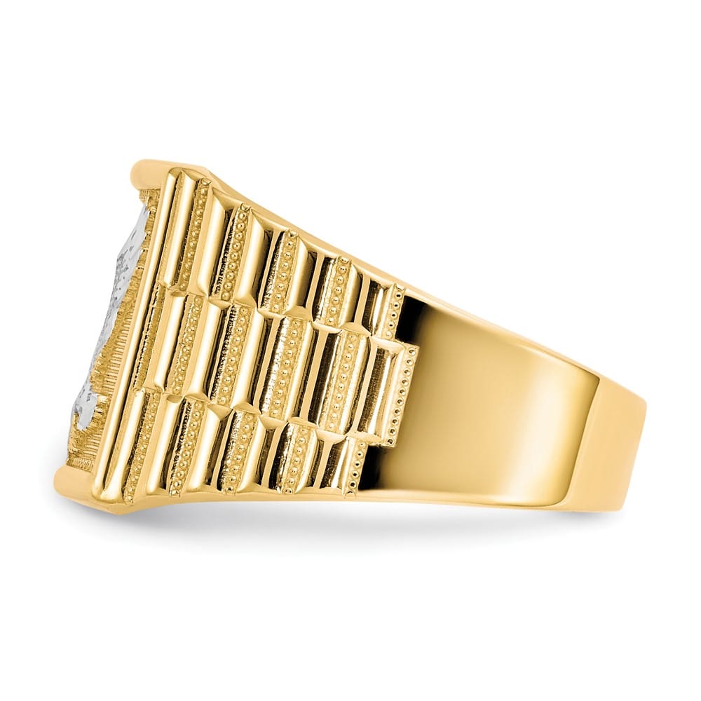 14k Yellow Gold 4 mm Eagle Men's Ring