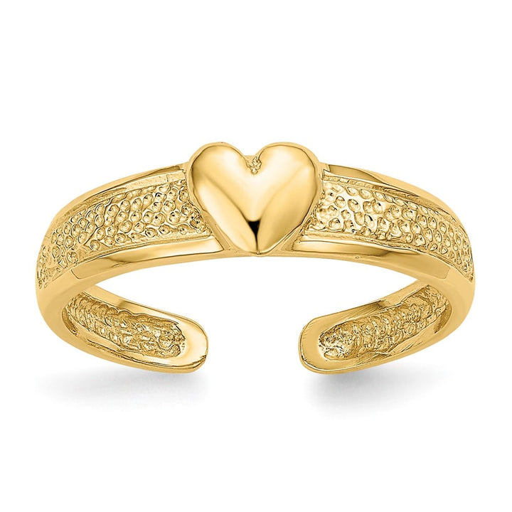 14k Yellow Gold 4 mm Heart Toe Ring
