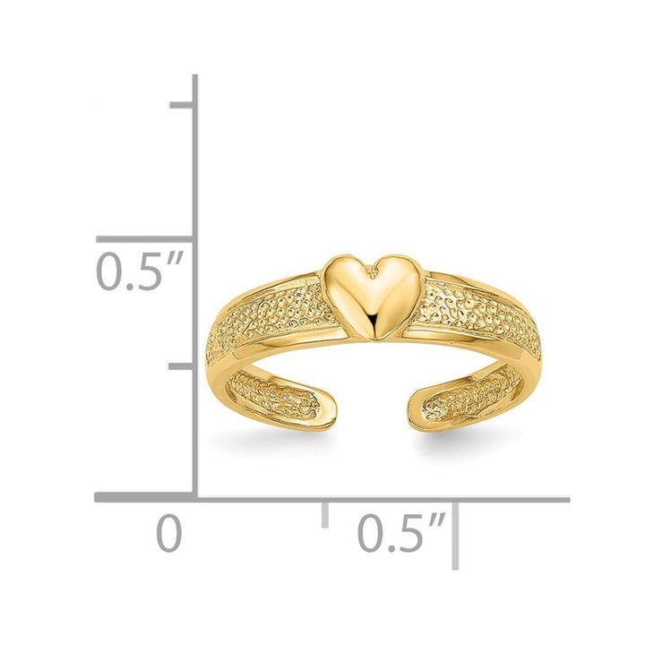 14k Yellow Gold 4 mm Heart Toe Ring