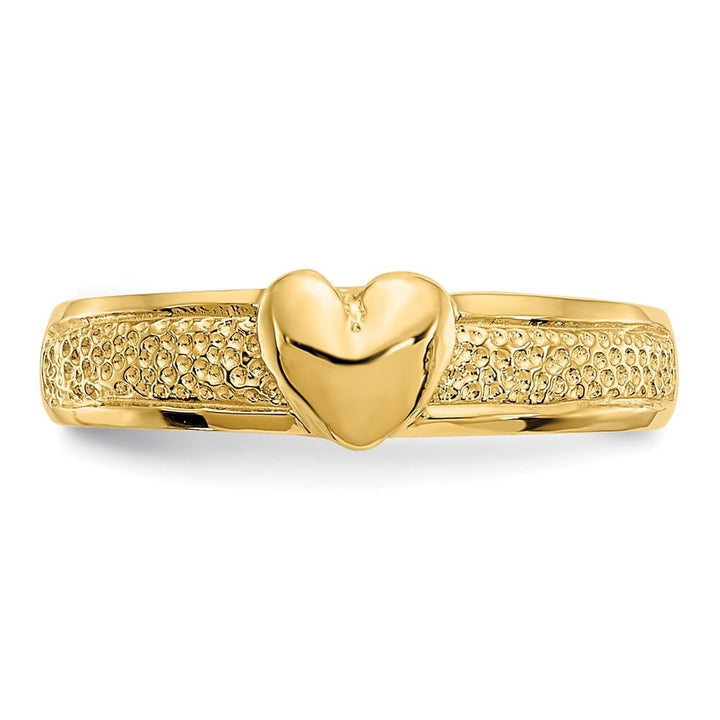 14k Yellow Gold 4 mm Heart Toe Ring