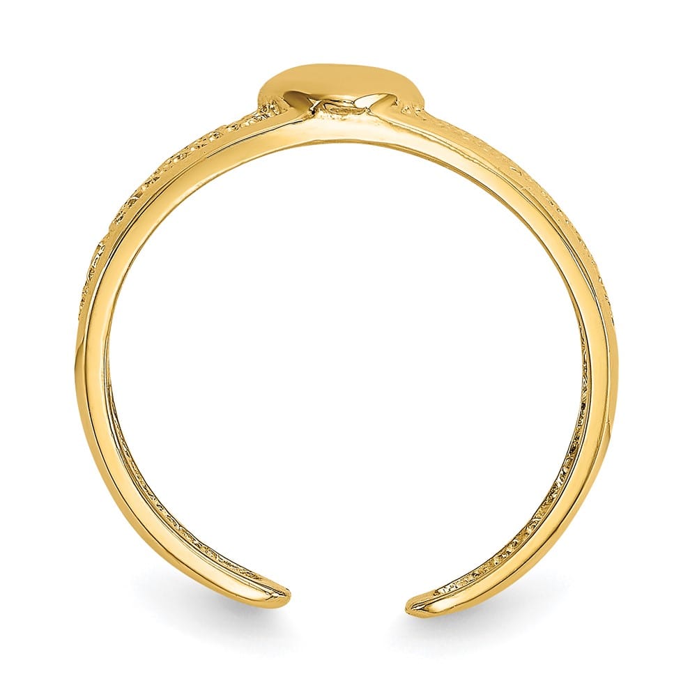 14k Yellow Gold 4 mm Heart Toe Ring