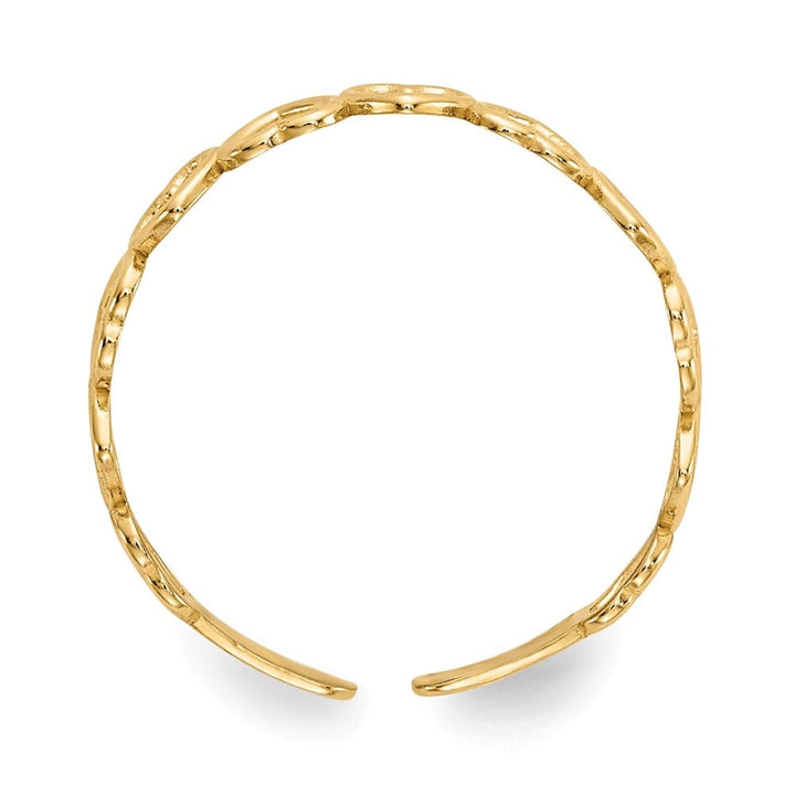 14k Yellow Gold 4 mm Open Hearts Toe Ring