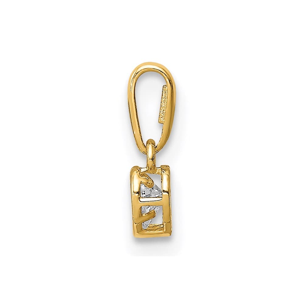 14K Yellow Gold 4mm CZ Bezel Heart Pendant