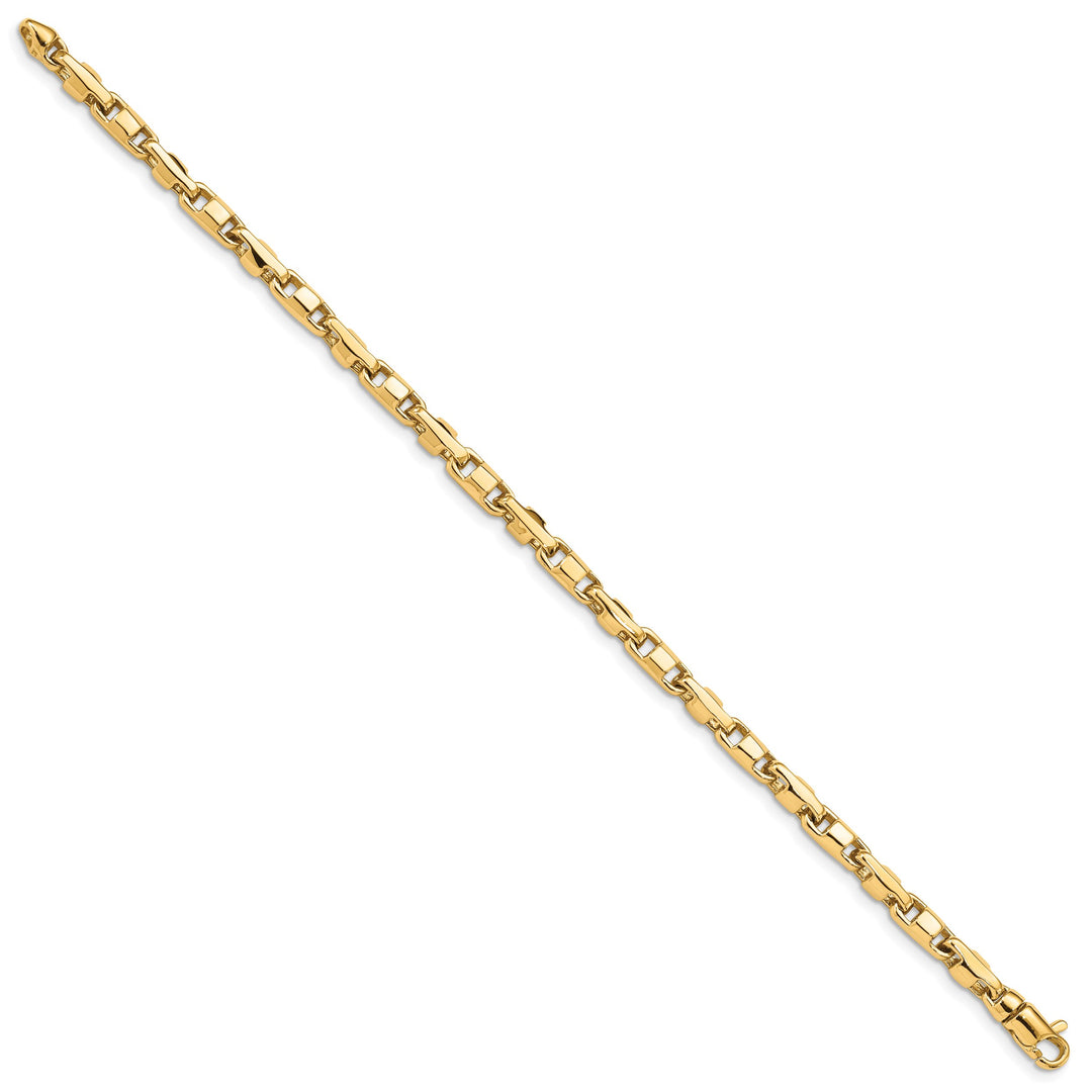 14K Yellow Gold 4mm Hand Fancy Link Bracelet