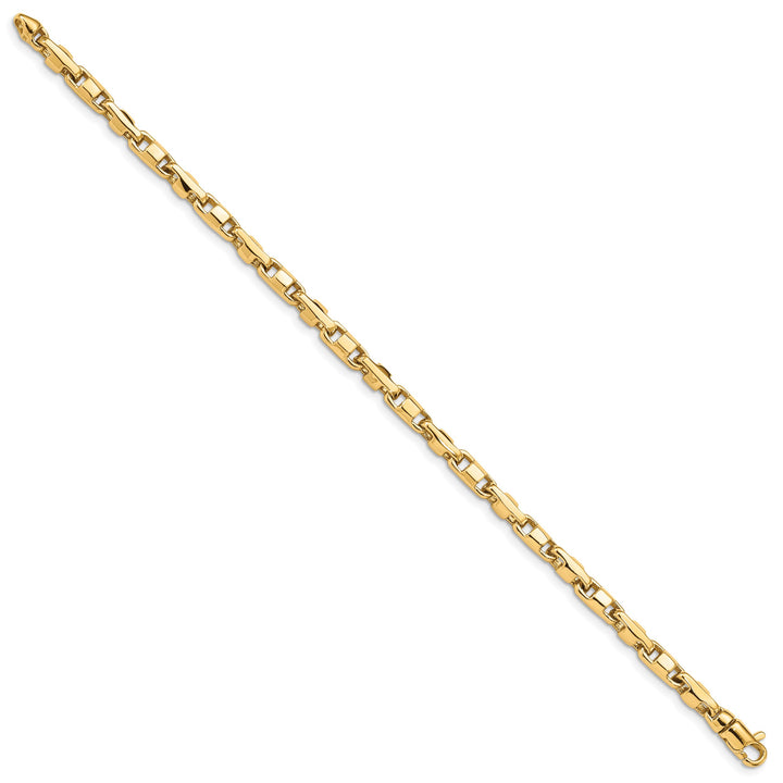 14K Yellow Gold 4mm Hand Fancy Link Bracelet