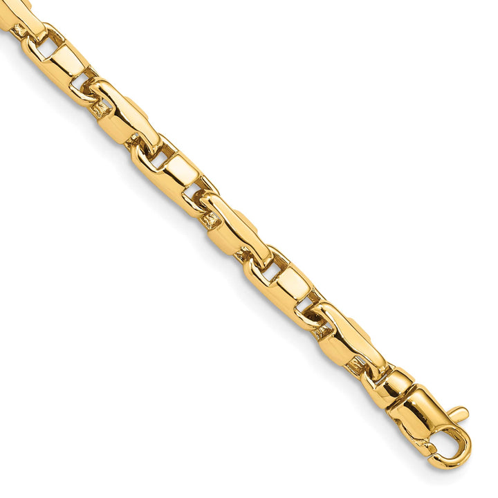 14K Yellow Gold 4mm Hand Fancy Link Bracelet