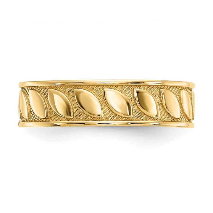 14k Yellow Gold 4mm Leaf Design Toe Ring
