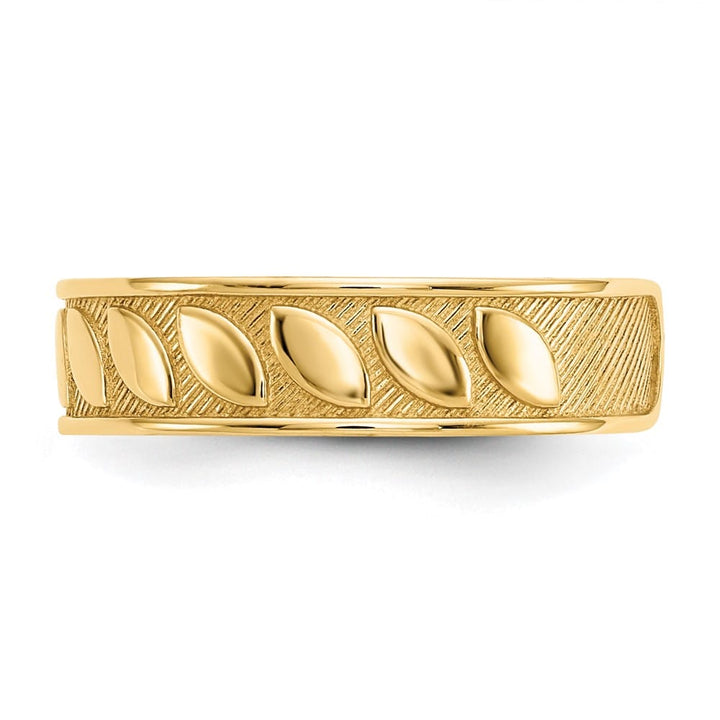 14k Yellow Gold 4mm Leaf Design Toe Ring