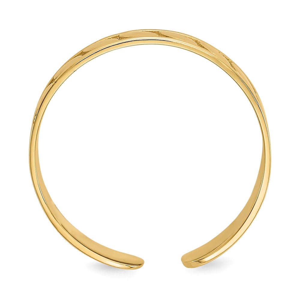 14k Yellow Gold 4mm Leaf Design Toe Ring