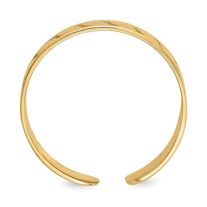 14k Yellow Gold 4mm Leaf Design Toe Ring