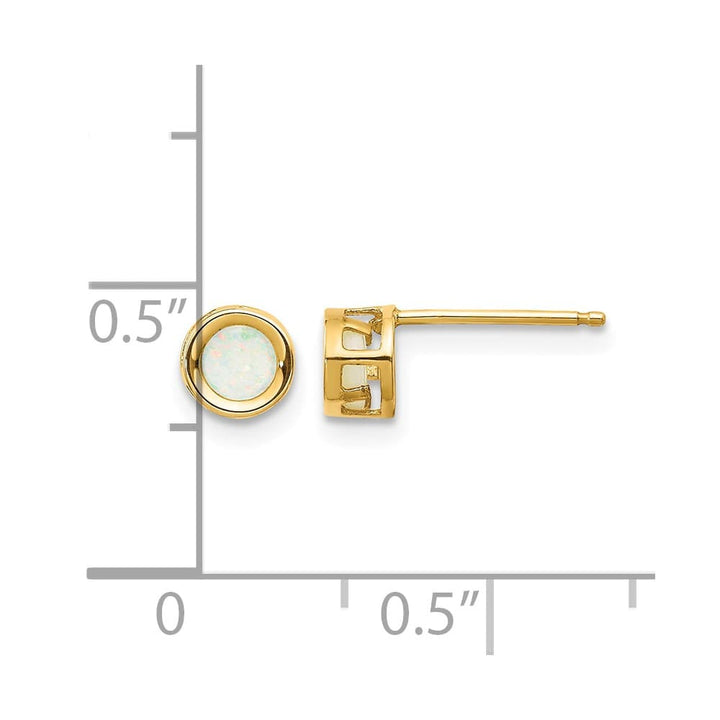 14K Yellow Gold 4mm Round Bezel Post Earrings, view 20 of 24