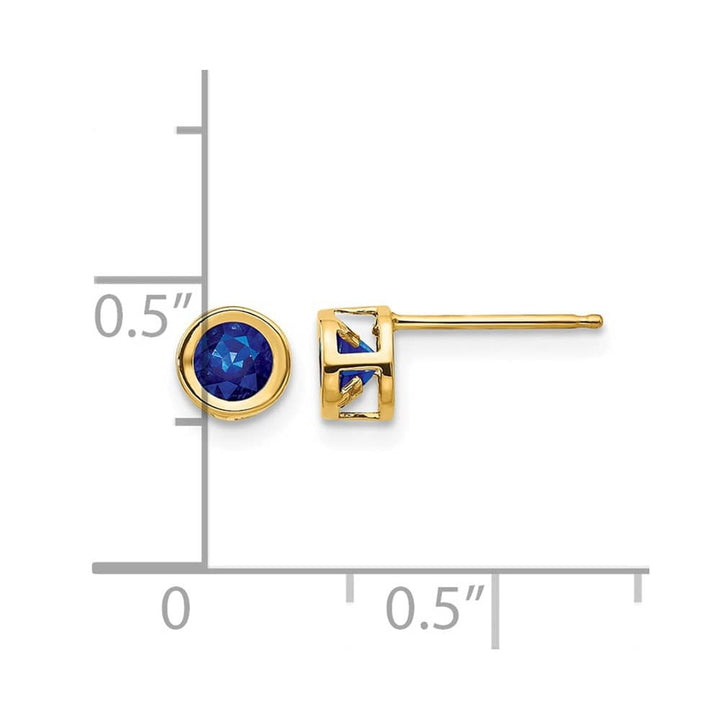 14K Yellow Gold 4mm Round Bezel Post Earrings, view 16 of 24