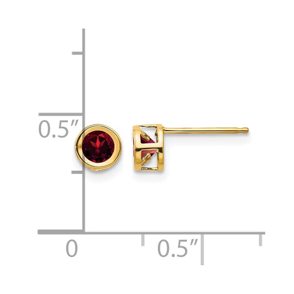 14K Yellow Gold 4mm Round Bezel Post Earrings, view 4 of 24