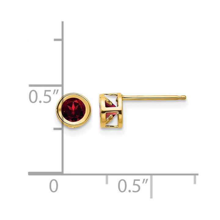 14K Yellow Gold 4mm Round Bezel Post Earrings, view 4 of 24