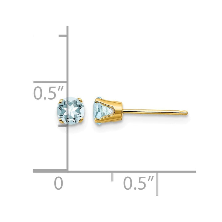 14K Yellow Gold 4mm Round Post Earrings, view 4 of 8