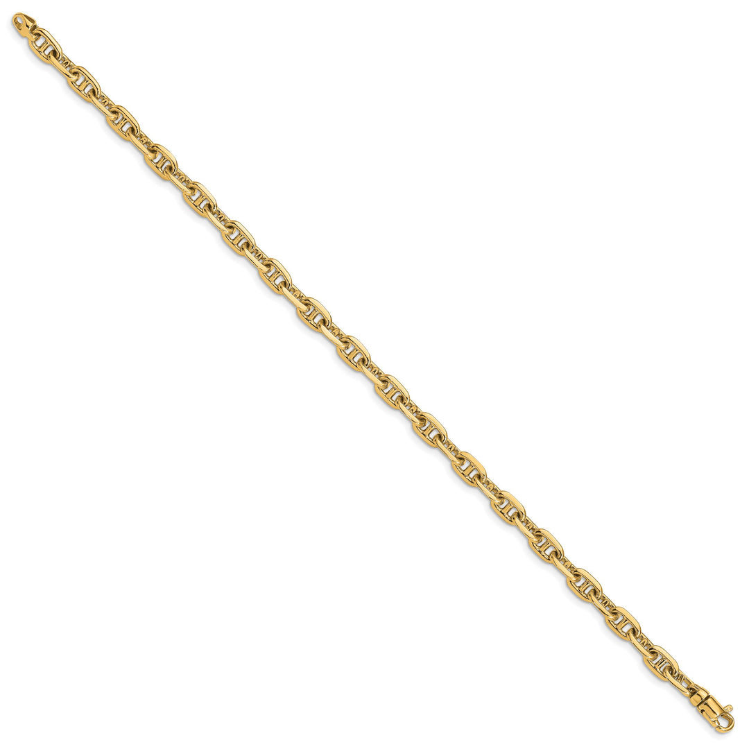 14K Yellow Gold 5.1mm Hand Fancy Link Bracelet