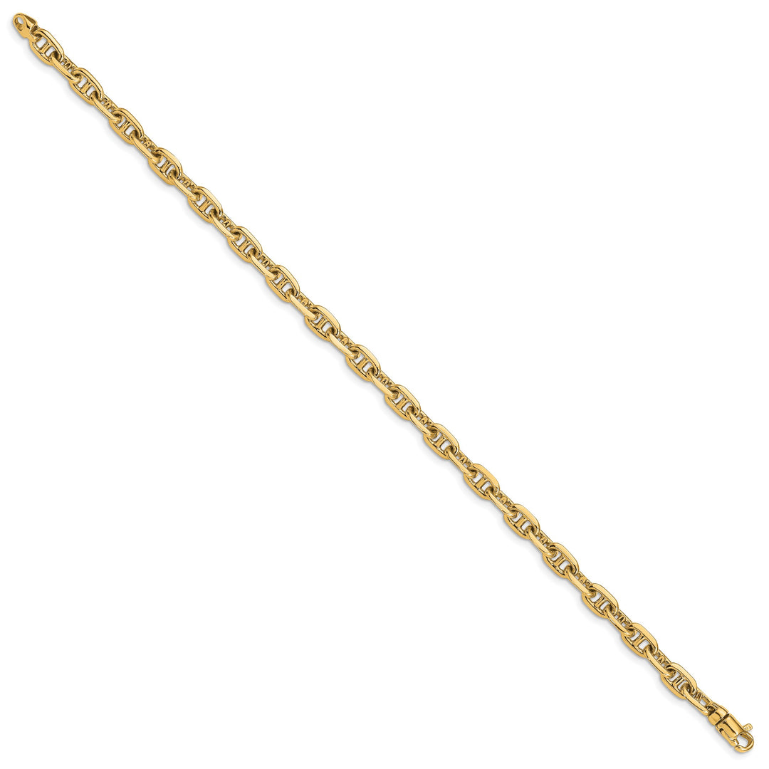 14K Yellow Gold 5.1mm Hand Fancy Link Bracelet