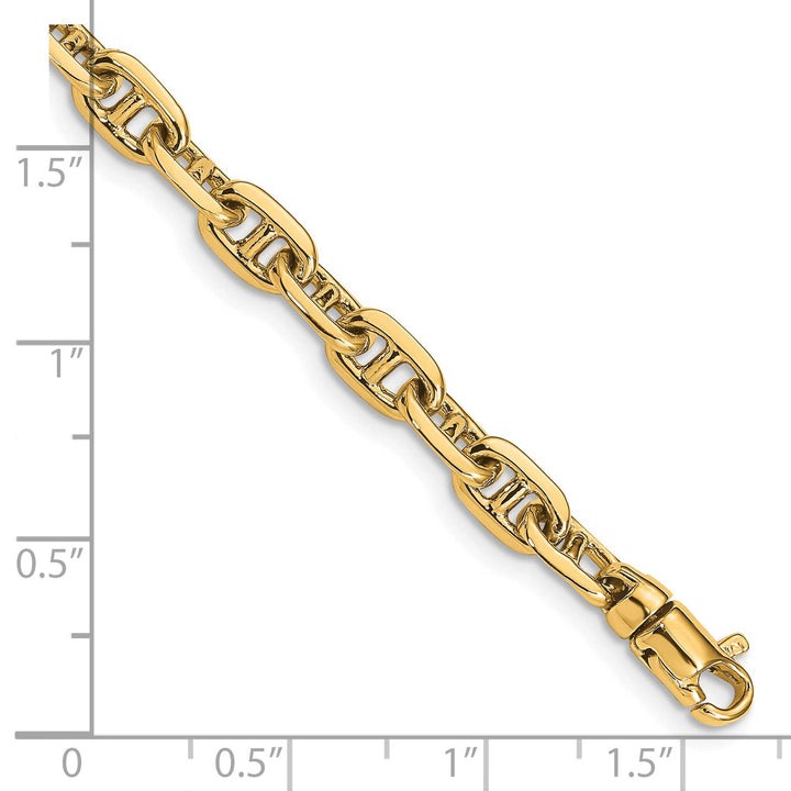 14K Yellow Gold 5.1mm Hand Fancy Link Bracelet