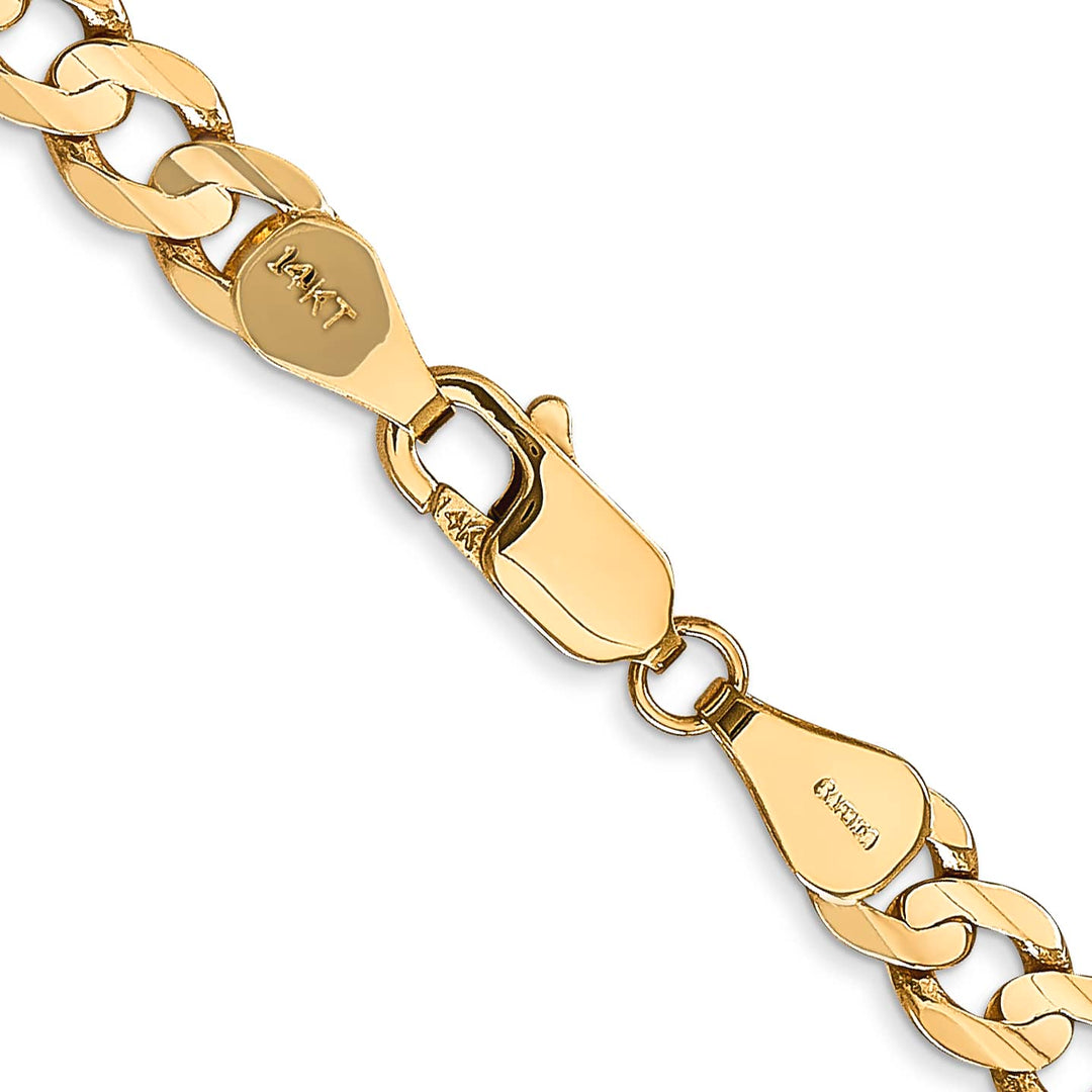 14K Yellow Gold 5.25mm Open Concave Curb Chain 26 Inch