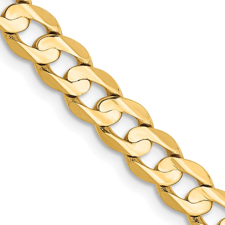 14K Yellow Gold 5.25mm Open Concave Curb Chain 26 Inch