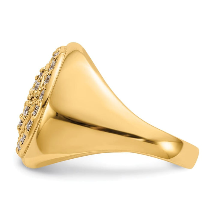 14k Yellow Gold 5.30 g 1 Carat SI2/SI3 Diamond Cluster Men's Ring