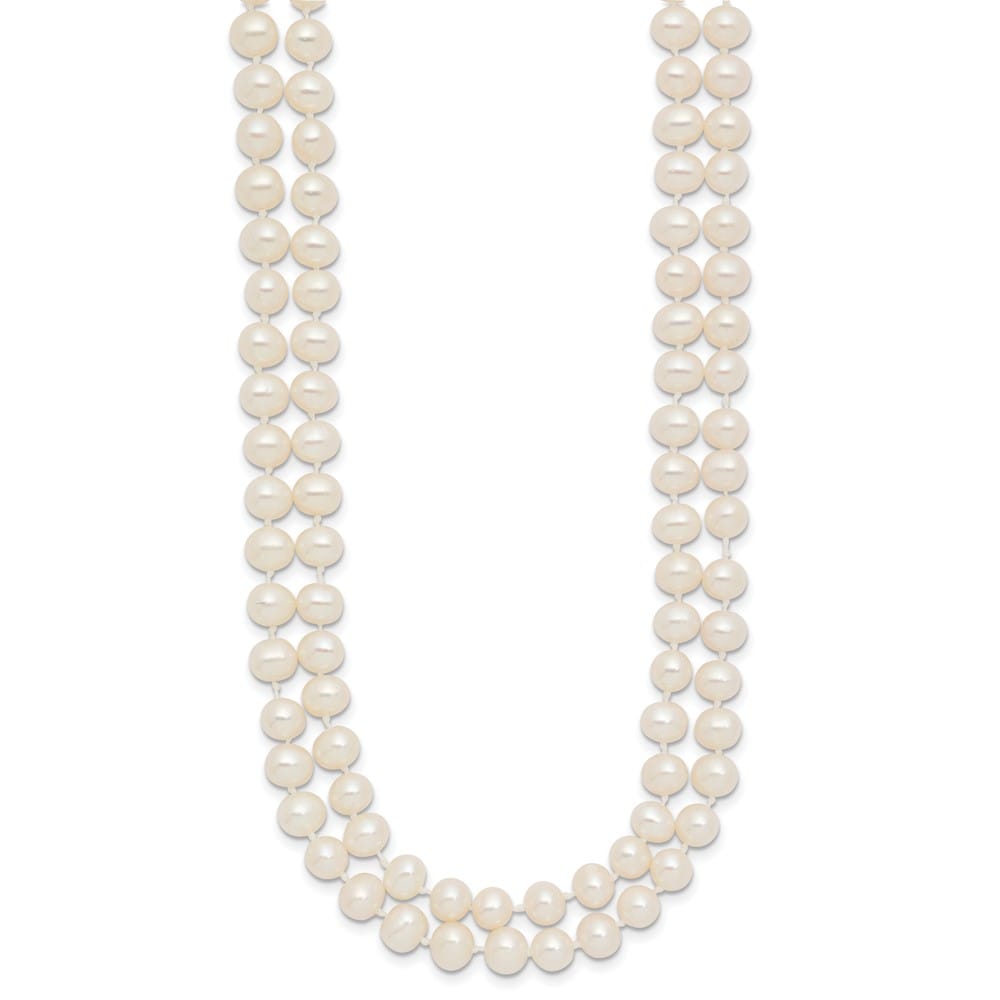 14K Yellow Gold 5-6mm Cultured Pearl Double Strand 18 inch Necklace