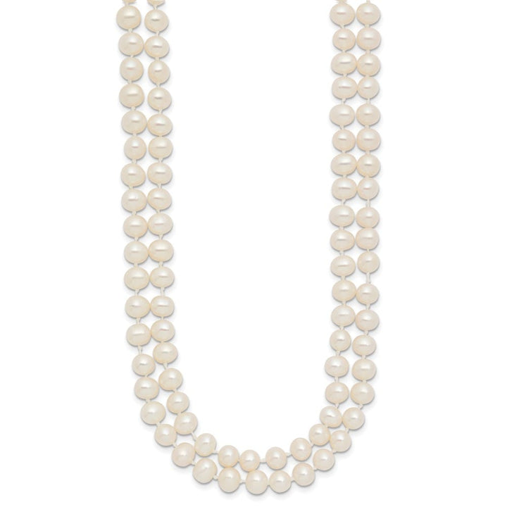 14K Yellow Gold 5-6mm Cultured Pearl Double Strand 18 inch Necklace