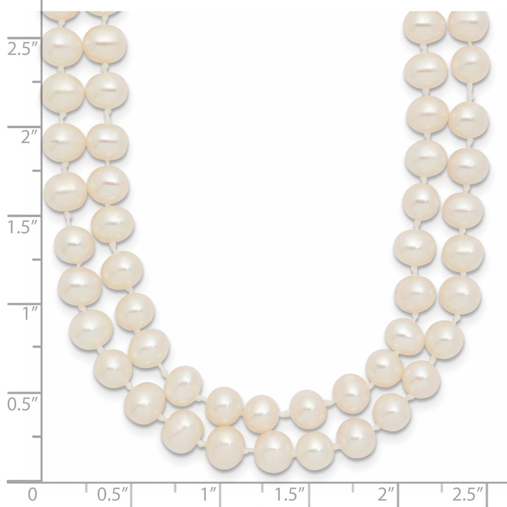 14K Yellow Gold 5-6mm Cultured Pearl Double Strand 18 inch Necklace