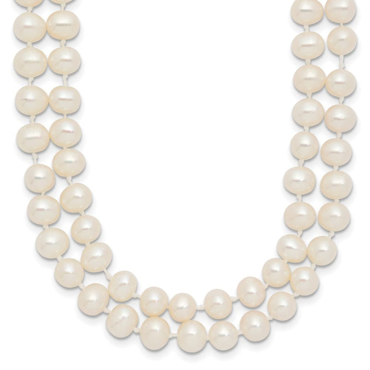 14K Yellow Gold 5-6mm Cultured Pearl Double Strand 18 inch Necklace