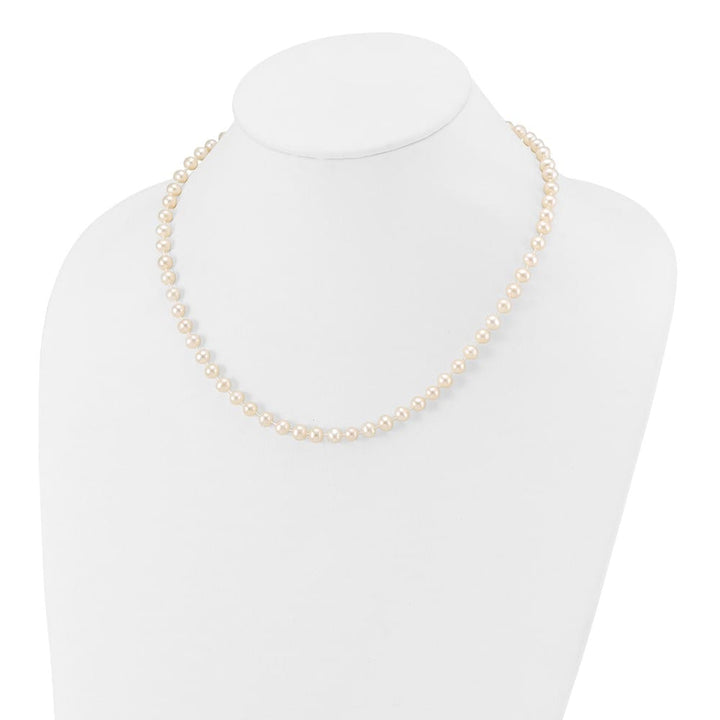 14K Yellow Gold 5-6mm White Semi-Round Cultured Pearl 16 inch Necklace