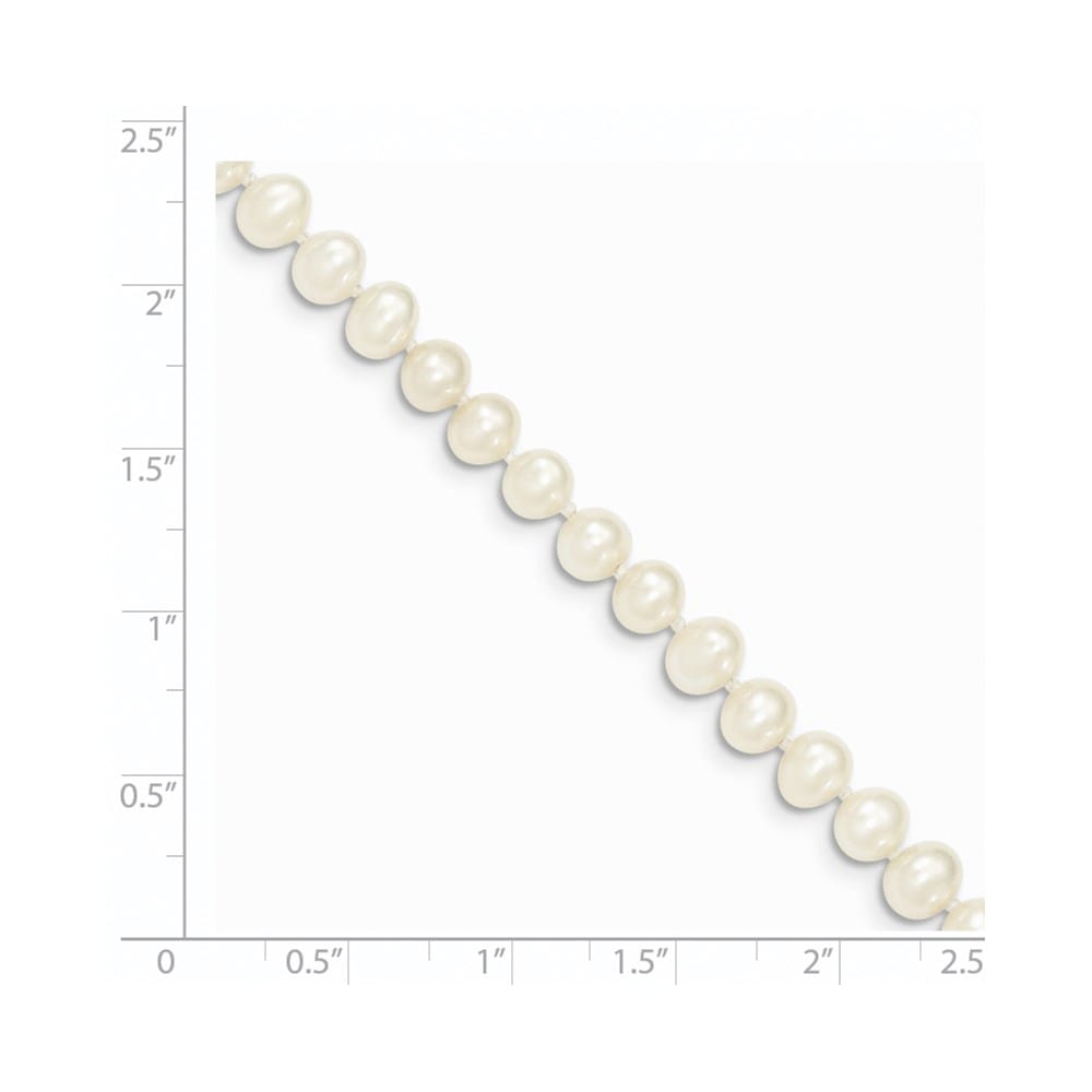 14K Yellow Gold 5-6mm White Semi-Round Cultured Pearl 16 inch Necklace