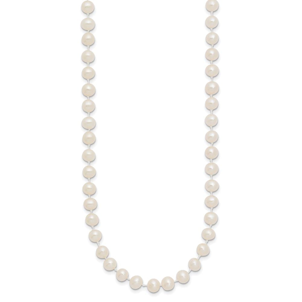 14K Yellow Gold 5-6mm White Semi-Round Cultured Pearl 16 inch Necklace