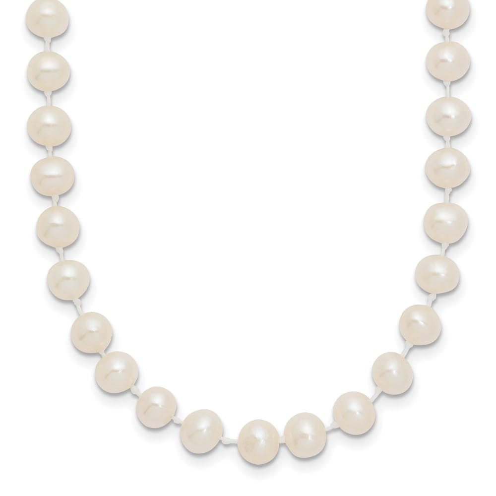 14K Yellow Gold 5-6mm White Semi-Round Cultured Pearl 16 inch Necklace