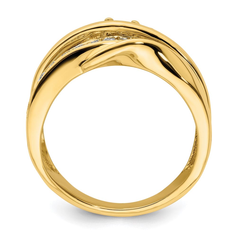 14k Yellow Gold 5/8 Carat Diamond Fancy Woven Ring