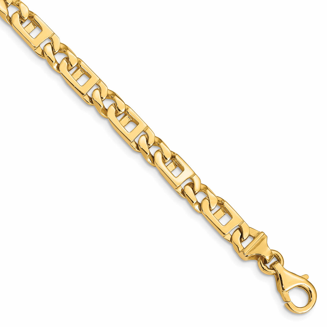 14K Yellow Gold 5.9mm Hand Fancy Link Bracelet 9 Inch