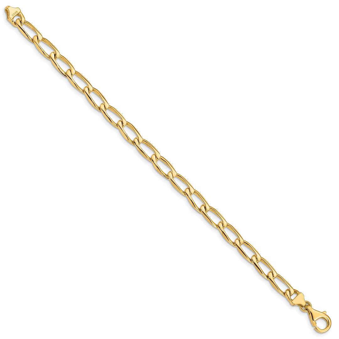 14K Yellow Gold 5.9mm Hand Fancy Open Link Bracelet