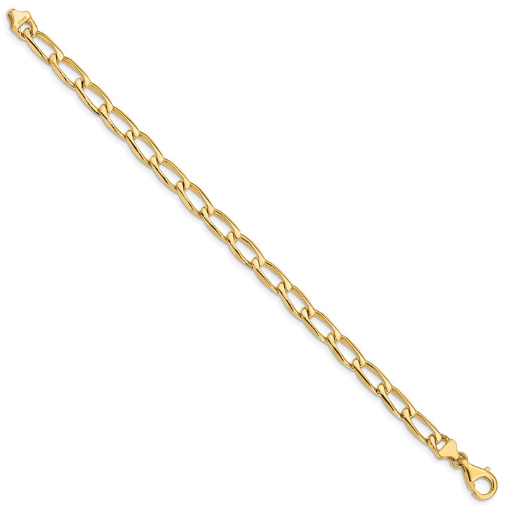 14K Yellow Gold 5.9mm Hand Fancy Open Link Bracelet